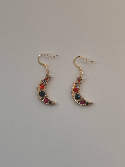 Colorful Moon Dangle Earring