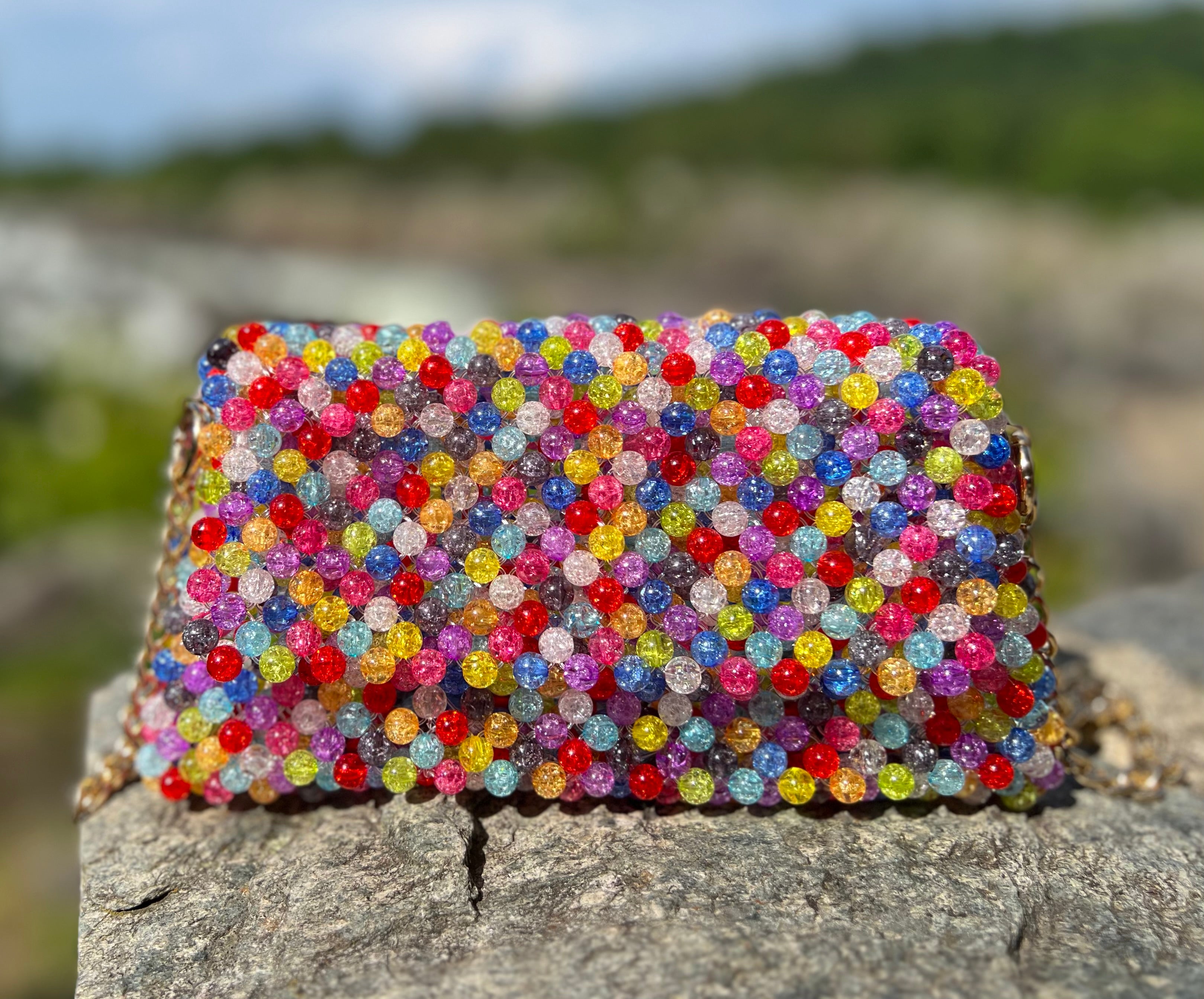 Savvy Collector » Full Beaded Melon Slice Clutch with Wrap Around Geometric  Design by Ute IndiansBeaded Purse