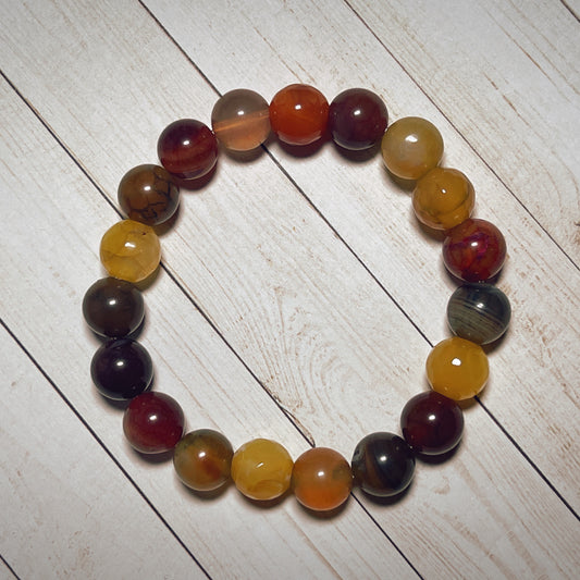 Ember and Red Hue Agate Bracelet