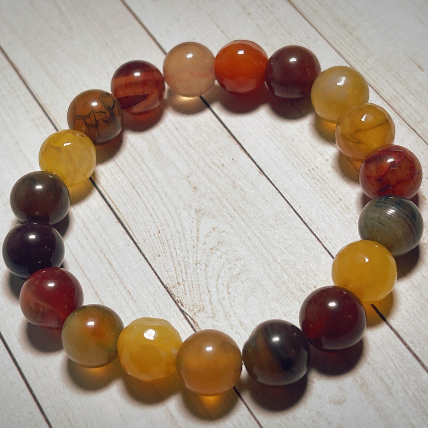 Ember and Red Hue Agate Bracelet