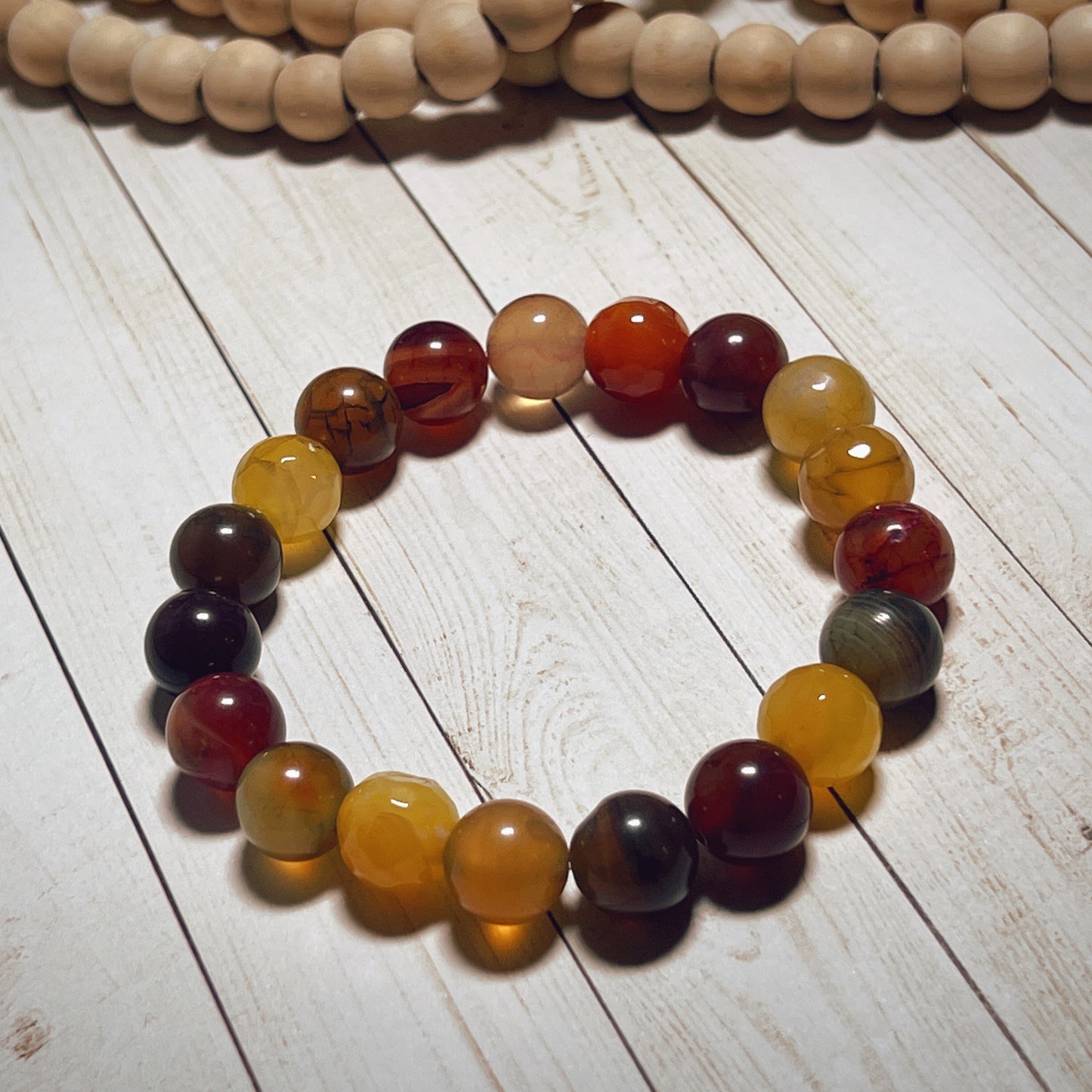 Ember and Red Hue Agate Bracelet