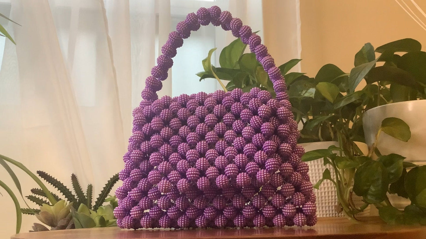 Purple Beaded Purse