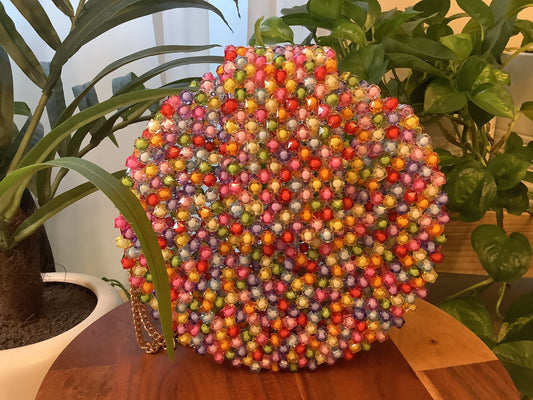 Colorful Circle Beaded Purse