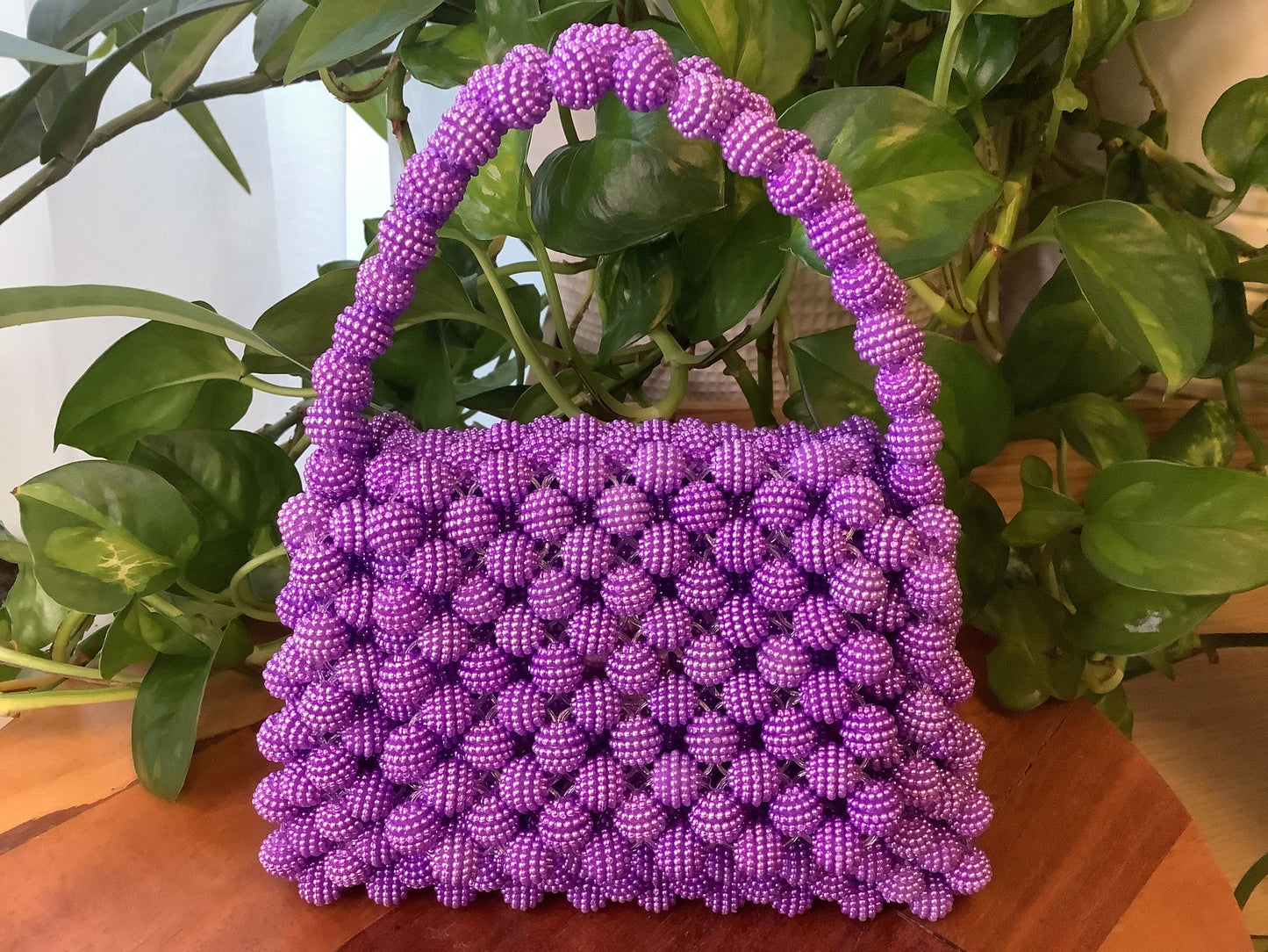 Purple Beaded Purse