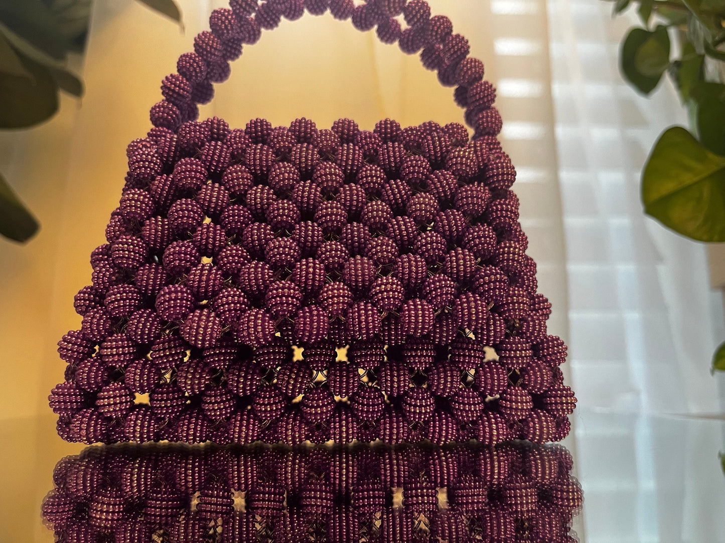 Purple Beaded Purse