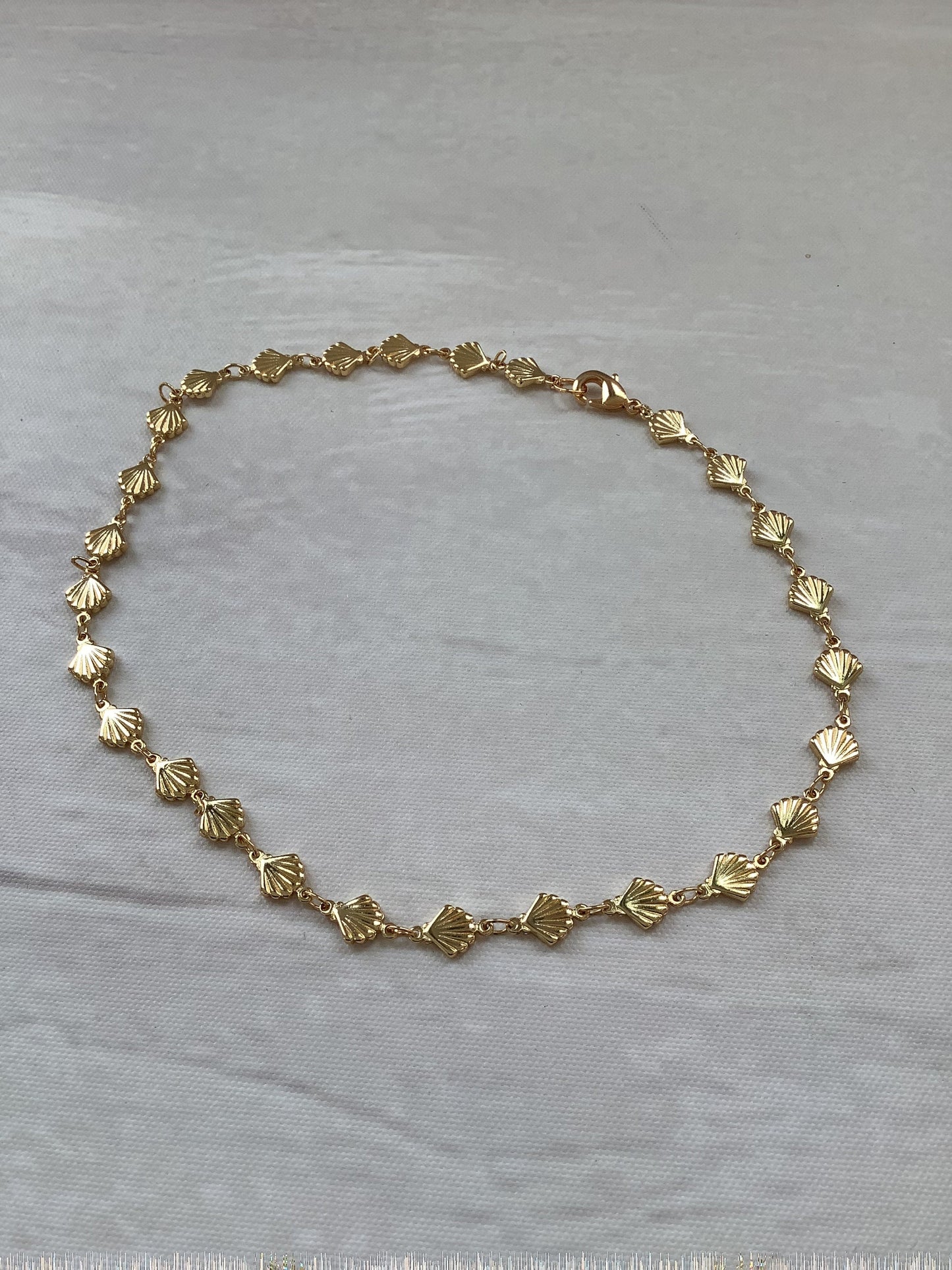 Golden Seashell Cascade: Gold-Filled Shell Necklace